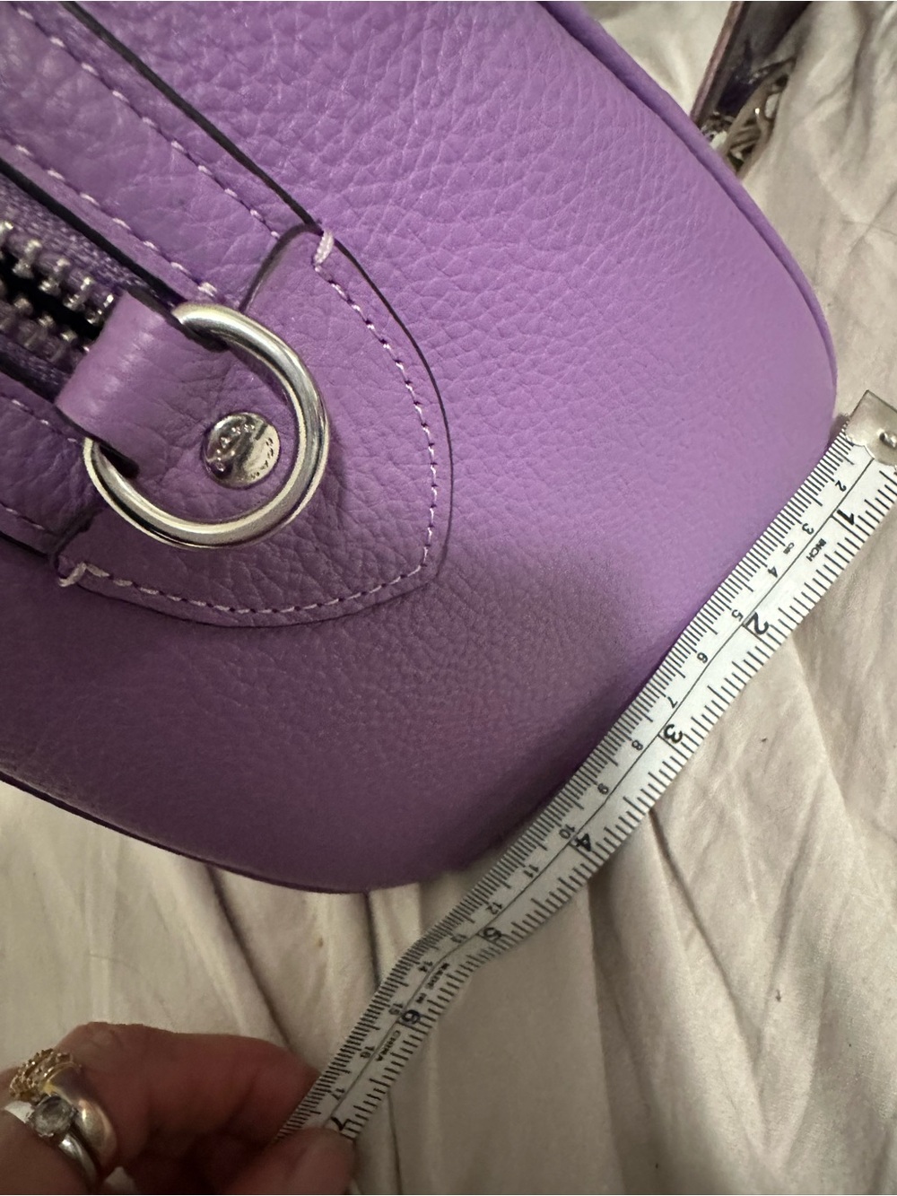 Coach Rowan Satchel With Rose Print โ Iris Multi / Lavender Purple โ NWOT Rare - Picture 5 of 8